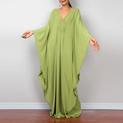 Olivenorma Beach Sun Protection Shirt Woven Design Kaftan Dress