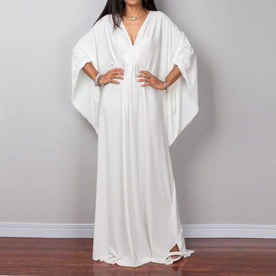 Olivenorma Beach Sun Protection Shirt Woven Design Kaftan Dress