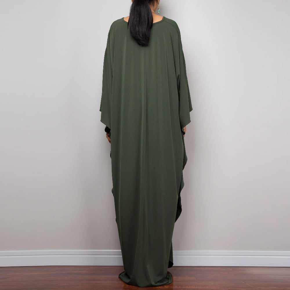 Olivenorma Beach Sun Protection Shirt Woven Design Kaftan Dress