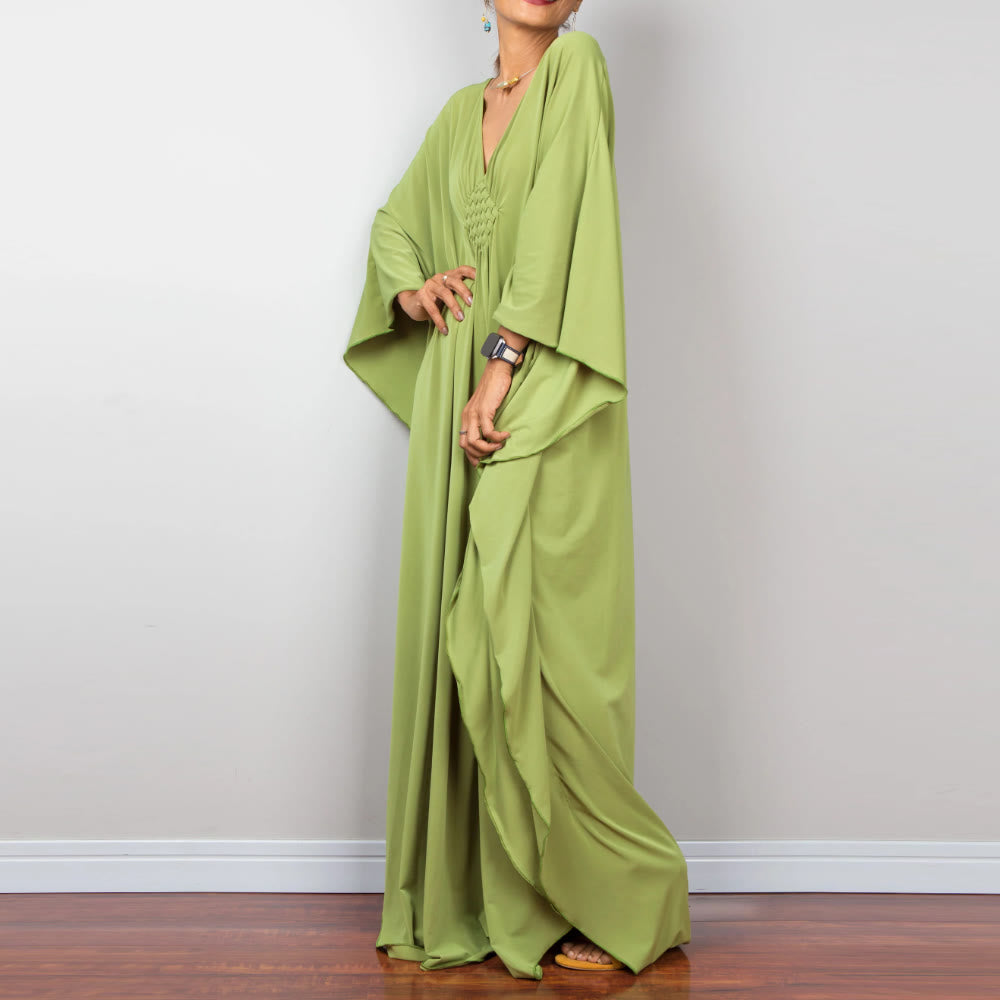 Olivenorma Beach Sun Protection Shirt Woven Design Kaftan Dress