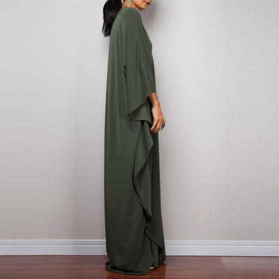 Olivenorma Beach Sun Protection Shirt Woven Design Kaftan Dress
