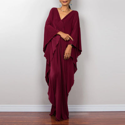 Olivenorma Beach Sun Protection Shirt Woven Design Kaftan Dress