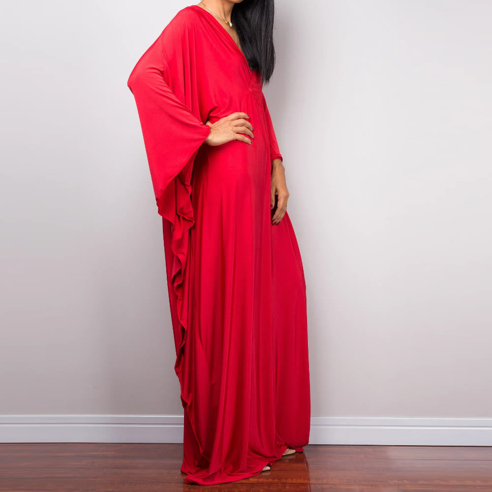 Olivenorma Beach Sun Protection Shirt Woven Design Kaftan Dress