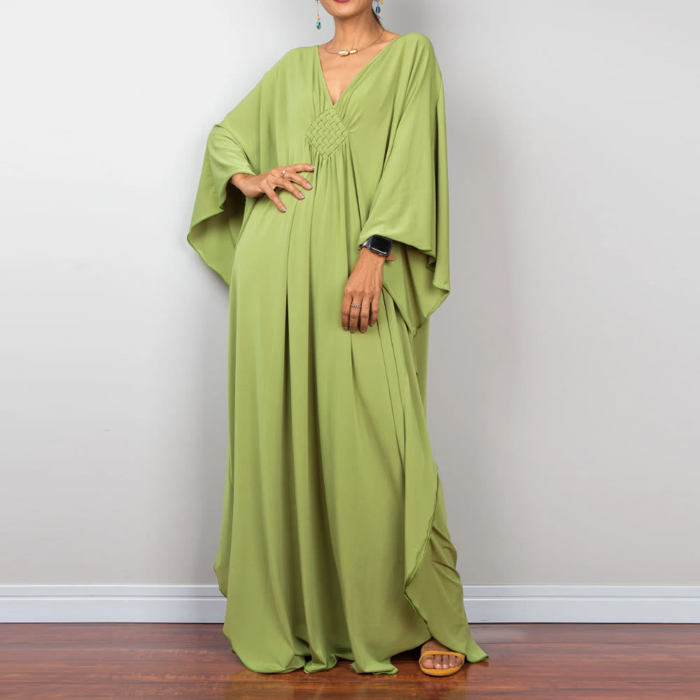 Olivenorma Beach Sun Protection Shirt Woven Design Kaftan Dress