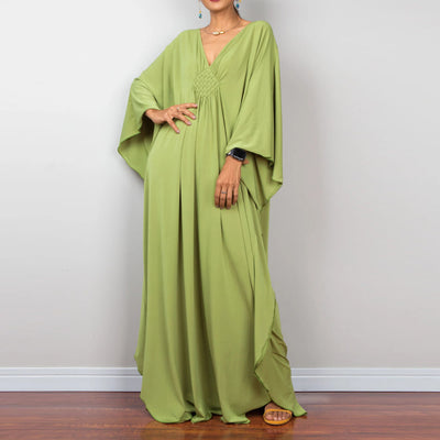 Olivenorma Beach Sun Protection Shirt Woven Design Kaftan Dress