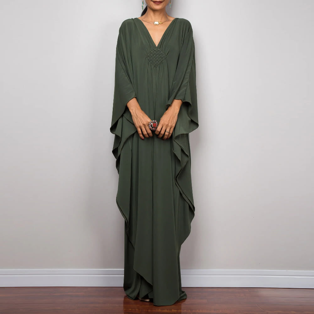 Olivenorma Beach Sun Protection Shirt Woven Design Kaftan Dress