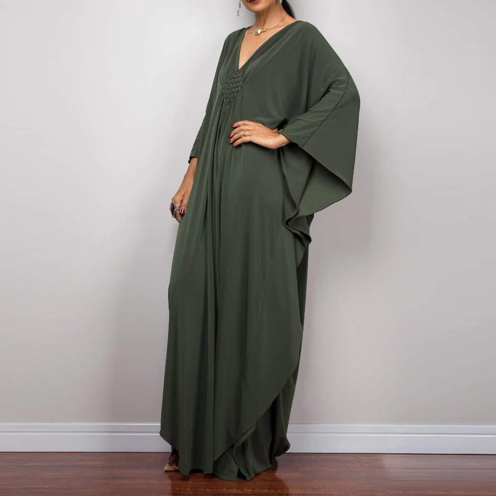 Olivenorma Beach Sun Protection Shirt Woven Design Kaftan Dress