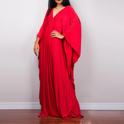 Olivenorma Beach Sun Protection Shirt Woven Design Kaftan Dress