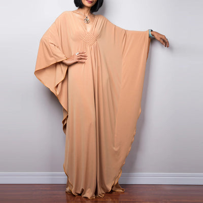 Olivenorma Beach Sun Protection Shirt Woven Design Kaftan Dress