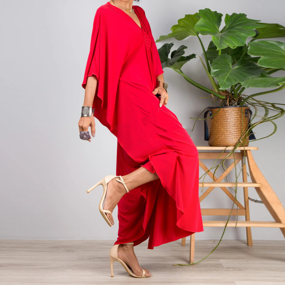 Olivenorma Beach Sun Protection Shirt Woven Design Kaftan Dress