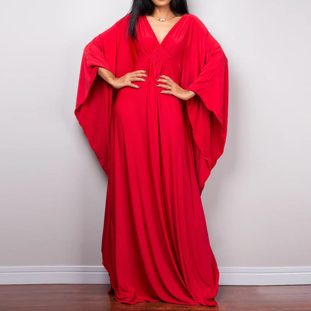 Olivenorma Beach Sun Protection Shirt Woven Design Kaftan Dress