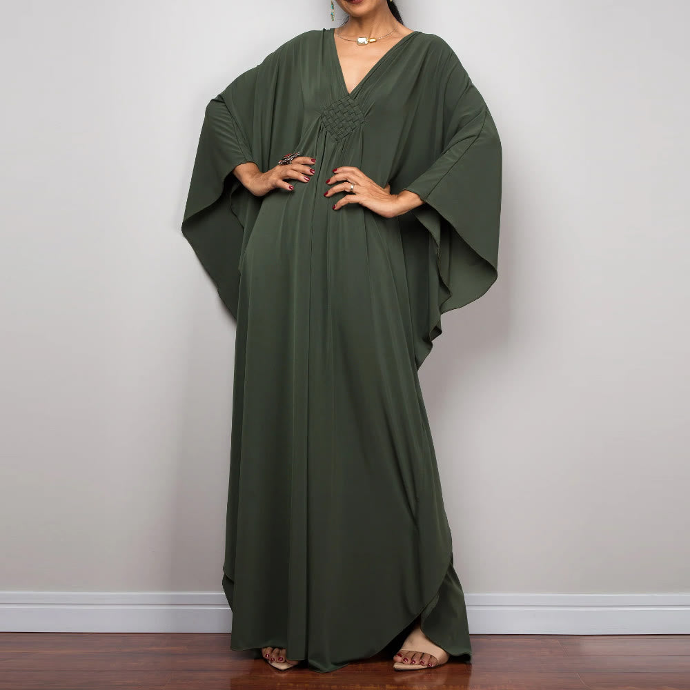 Olivenorma Beach Sun Protection Shirt Woven Design Kaftan Dress