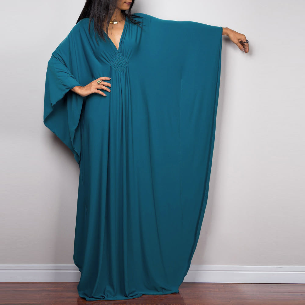 Olivenorma Beach Sun Protection Shirt Woven Design Kaftan Dress