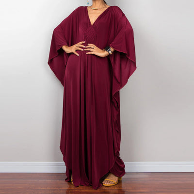 Olivenorma Beach Sun Protection Shirt Woven Design Kaftan Dress