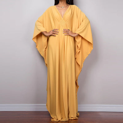 Olivenorma Beach Sun Protection Shirt Woven Design Kaftan Dress