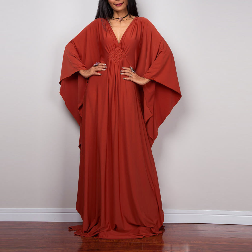 Olivenorma Beach Sun Protection Shirt Woven Design Kaftan Dress