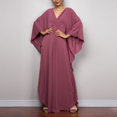 Olivenorma Beach Sun Protection Shirt Woven Design Kaftan Dress