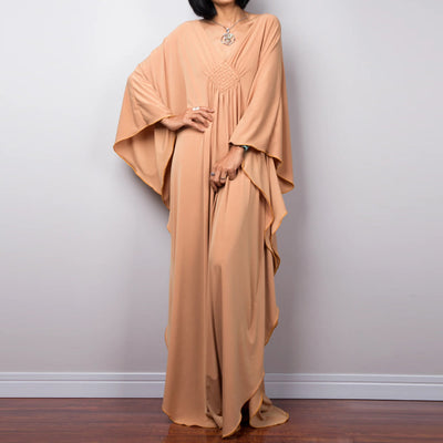 Olivenorma Beach Sun Protection Shirt Woven Design Kaftan Dress