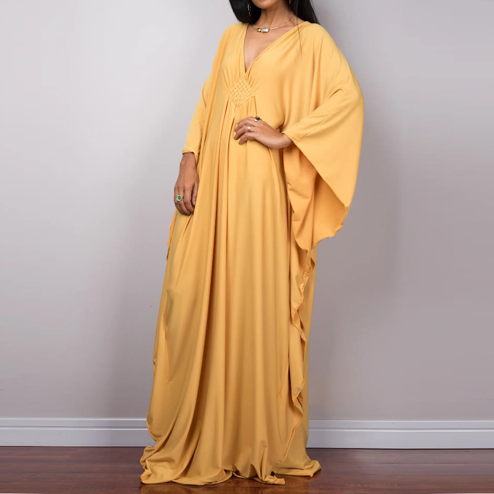Olivenorma Beach Sun Protection Shirt Woven Design Kaftan Dress