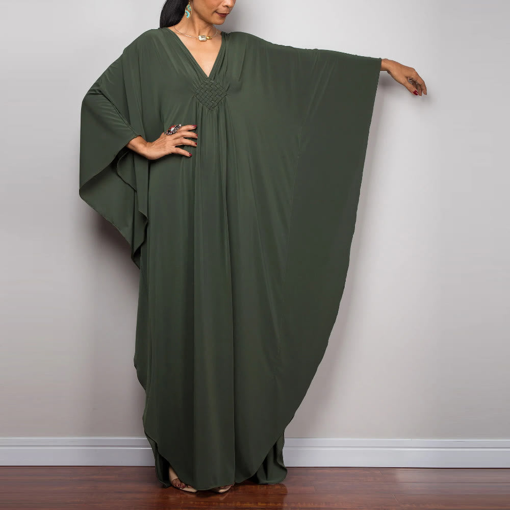 Olivenorma Beach Sun Protection Shirt Woven Design Kaftan Dress