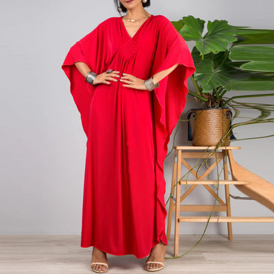 Olivenorma Beach Sun Protection Shirt Woven Design Kaftan Dress