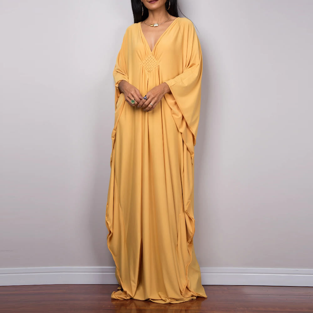 Olivenorma Beach Sun Protection Shirt Woven Design Kaftan Dress