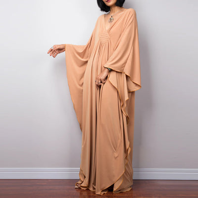 Olivenorma Beach Sun Protection Shirt Woven Design Kaftan Dress