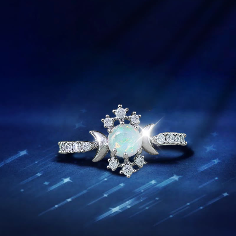 Olivenorma Druid's Moon Knot Opal Ring - US 10 - image 1