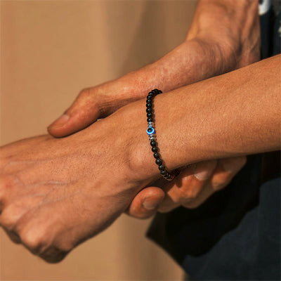 Olivenorma "Protected Soul" Obsidian Evil Eye Bracelet