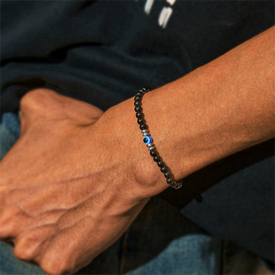 Olivenorma "Protected Soul" Obsidian Evil Eye Bracelet