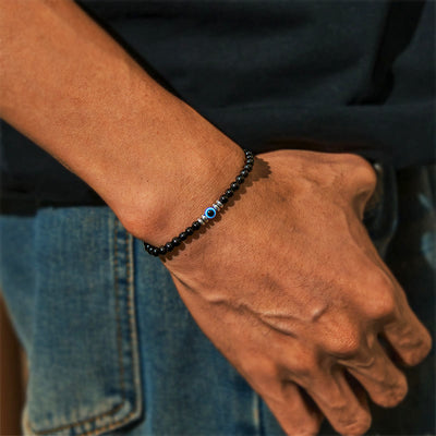 Olivenorma "Protected Soul" Obsidian Evil Eye Bracelet