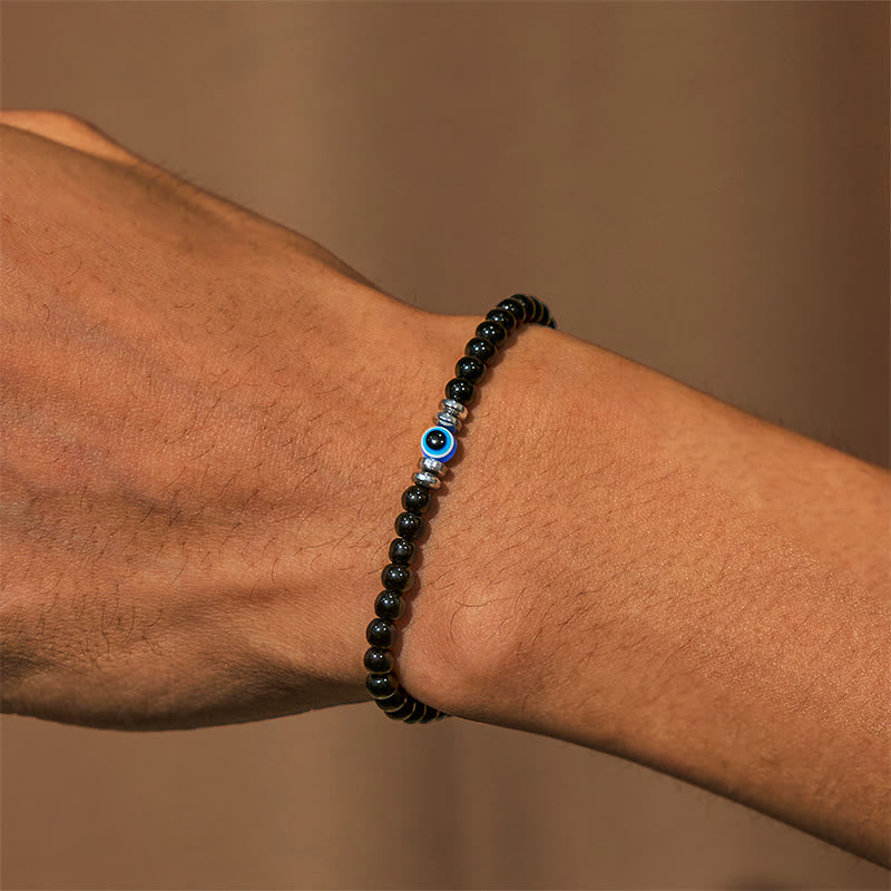 Olivenorma "Protected Soul" Obsidian Evil Eye Bracelet