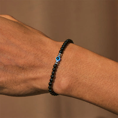 Olivenorma "Protected Soul" Obsidian Evil Eye Bracelet