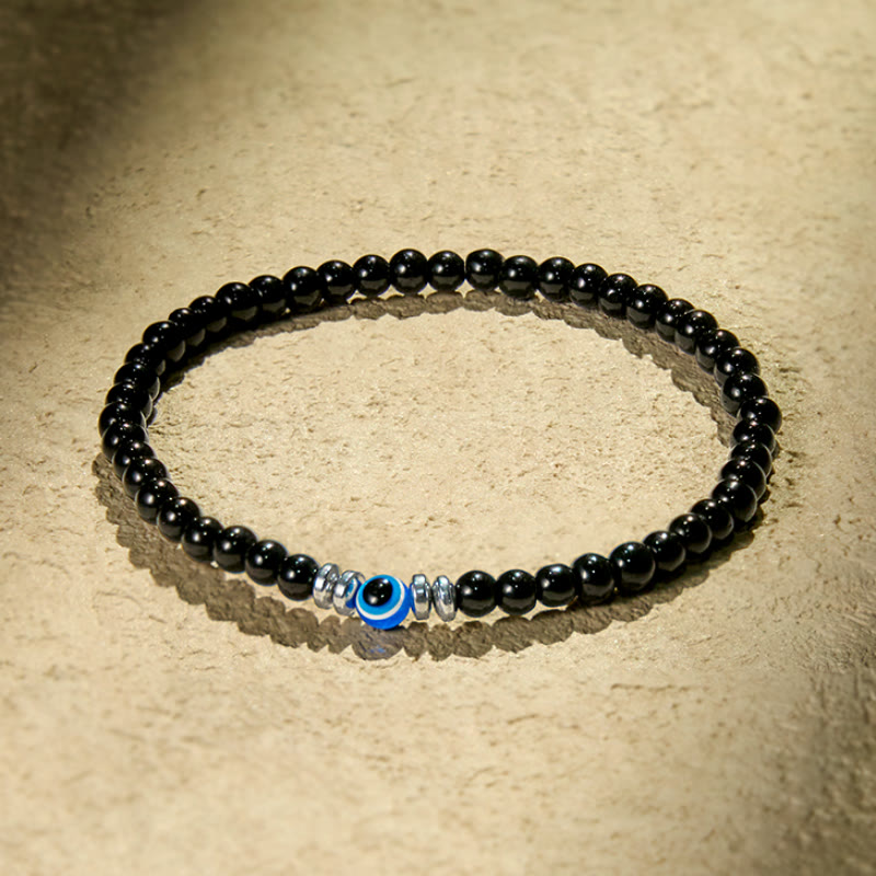 Olivenorma "Protected Soul" Obsidian Evil Eye Bracelet