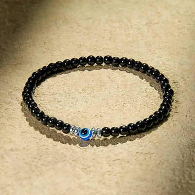 Olivenorma "Protected Soul" Obsidian Evil Eye Bracelet