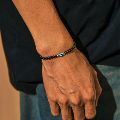 Olivenorma "Protected Soul" Obsidian Evil Eye Bracelet