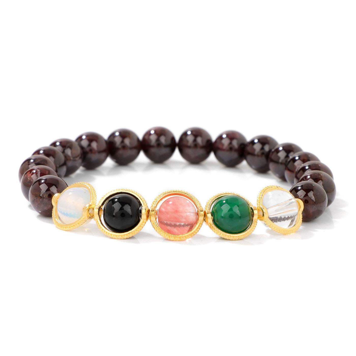 Olivenorma 8mm Pearl Garnet Gemstone Beaded Bracelet - Garnet - image 14