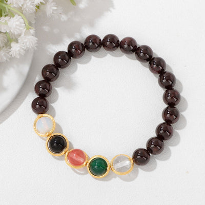 Olivenorma 8mm Pearl Garnet Gemstone Beaded Bracelet - image 15