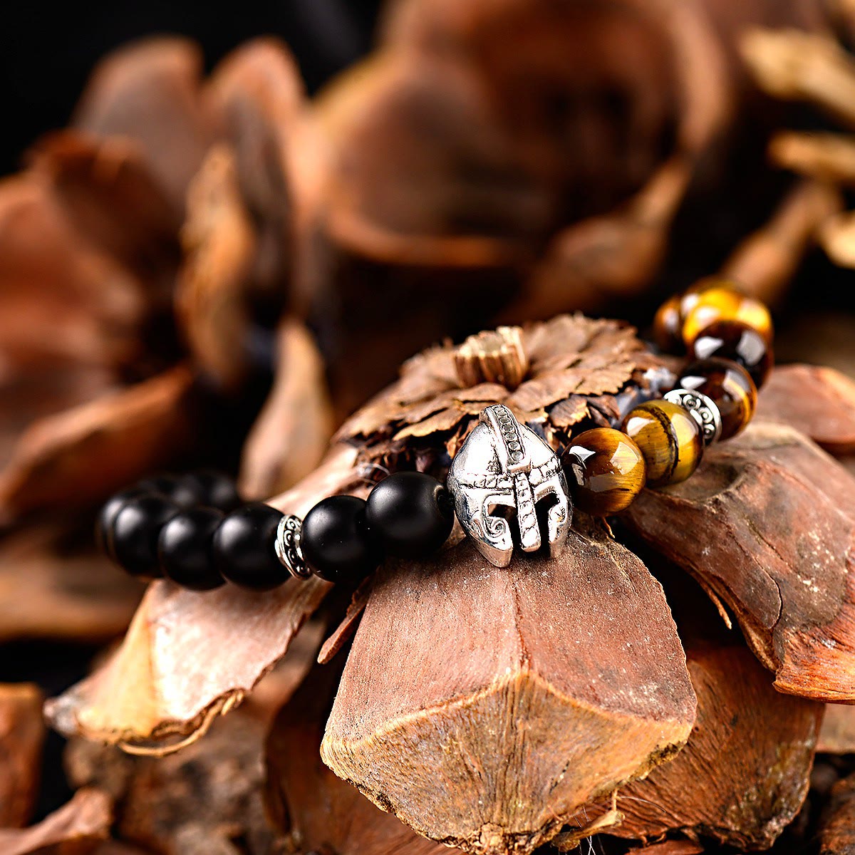 Olivenorma 8mm Adjustable Gemstone Spartan Warrior Helmet Bracelet - image 15