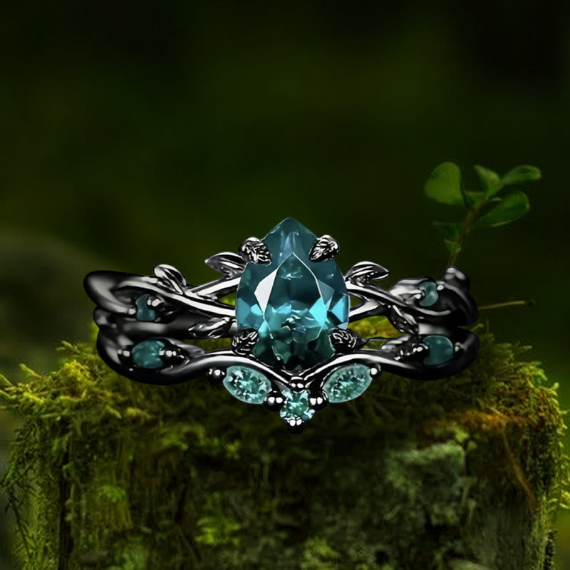 Olivenorma Poseidon's Tear Ring - Aquamarine - Black - US 10 - image 16