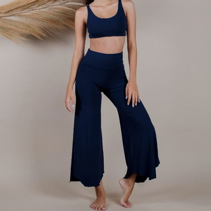 Olivenorma High-Waist Yoga Cropped Flare Pants - Navy - 2XL - image 19