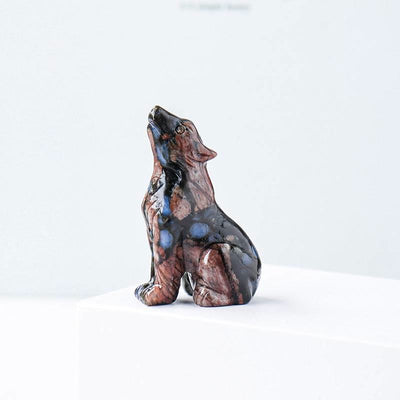 Olivenorma Natural Crystal Little Wolf Boy Gemstone Decoration