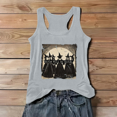 Olivenorma "GIRLS WILL HELP GIRLS" Girls' Power Witches Spiritual Sleeveless T-Shirt - Gray - 3XL - image 9