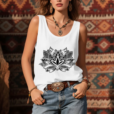 Olivenorma Lotus Flower Yoga Mandala Tank Top - image 4