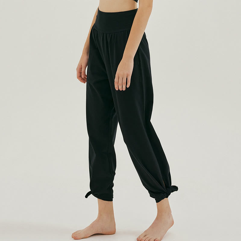 Olivenormafor High Waist Loose Fit Sweatpants Wide Leg Yoga Pants - Black - L - image 7