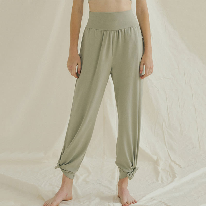 Olivenormafor High Waist Loose Fit Sweatpants Wide Leg Yoga Pants - PaleGreen - L - image 14