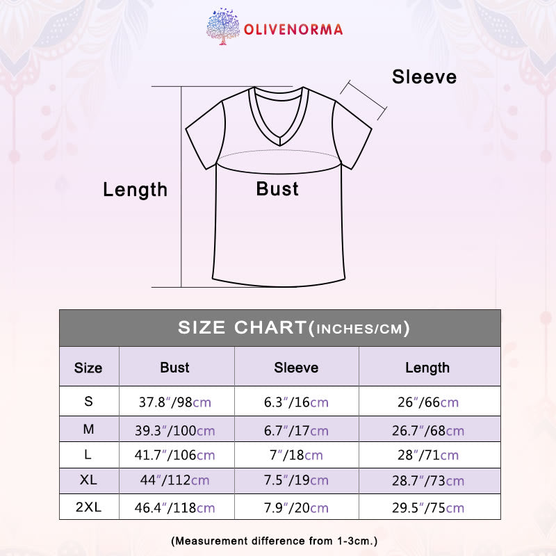 Olivenorma Breathe Symbol Women Short Sleeve V-Neck Cotton Yoga Medatition T-Shirt - image 7