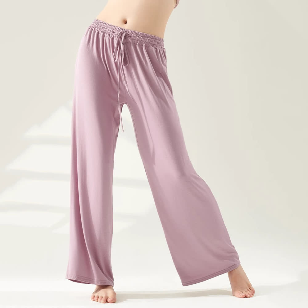 Olivenorma Modal Straight-Leg Wide-Leg Yoga Pants - Pink - XL - image 5