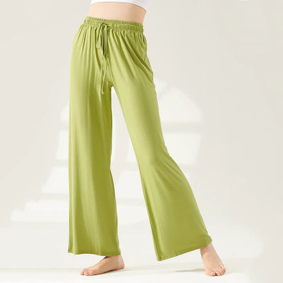Olivenorma Modal Straight-Leg Wide-Leg Yoga Pants - Green - XL - image 11