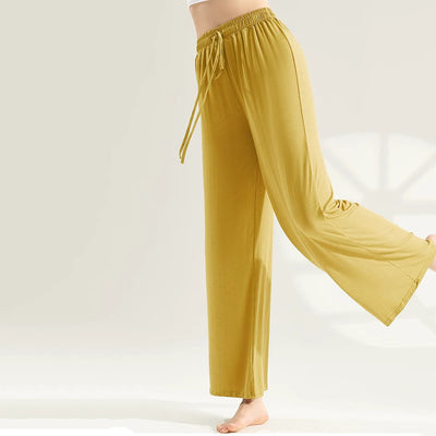 Olivenorma Modal Straight-Leg Wide-Leg Yoga Pants - Yellow - XL - image 15